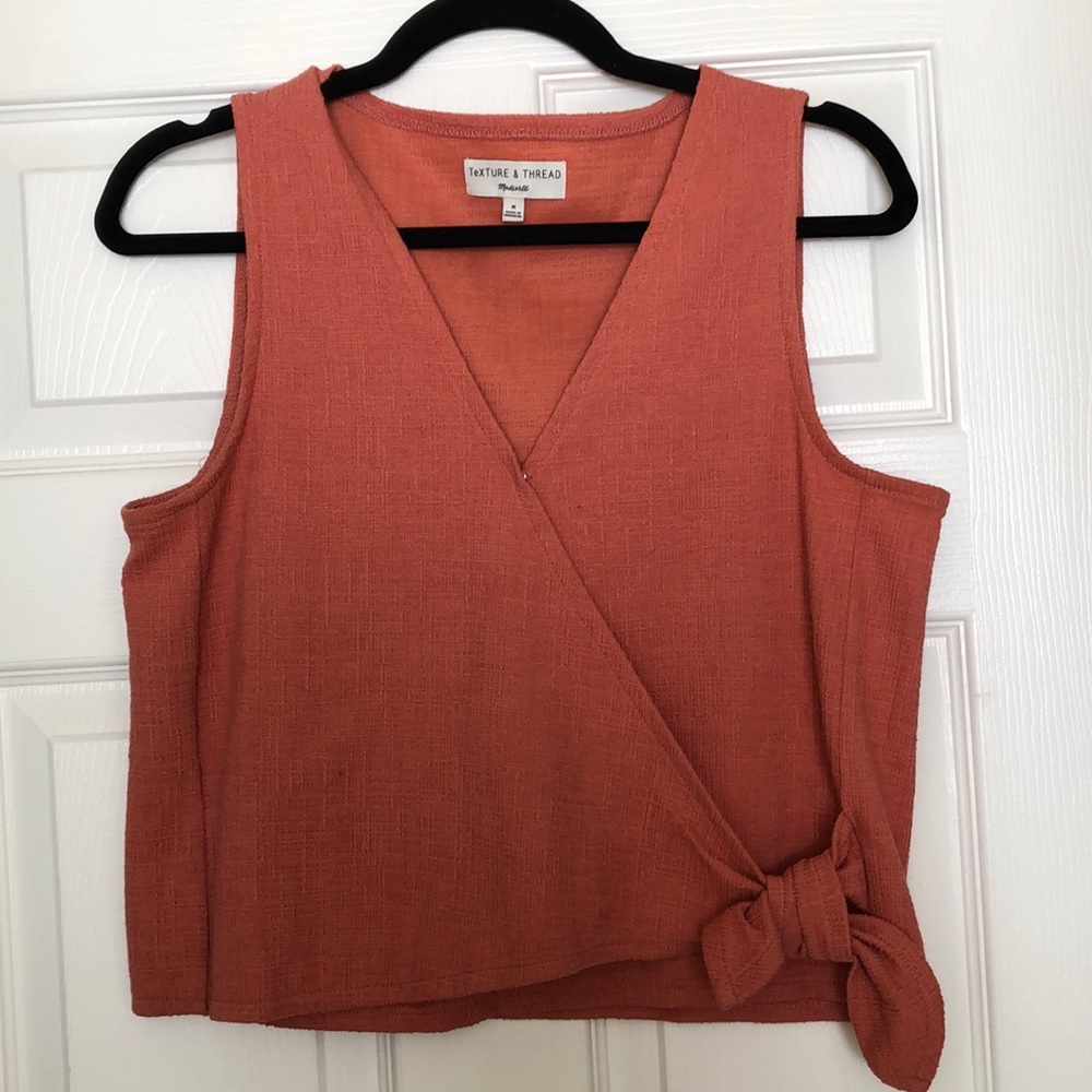 Madewell coral wrap top
